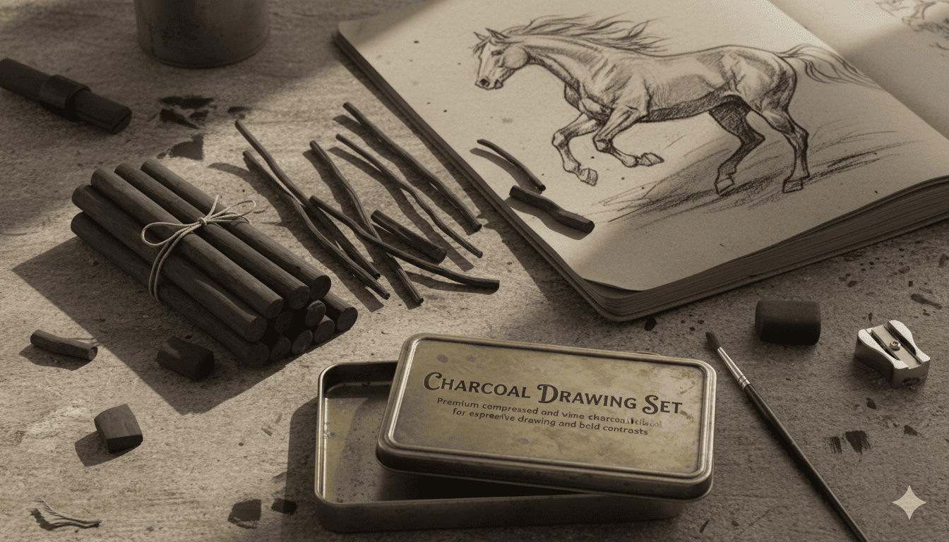 Charcoal drawing set